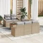 Juego de Sofá de Jardín de 6 Piezas con Cojines Beige de Poliratán by , Outdoor sofas - Ref: Foro24-3356439, Price: 461,87 €,...