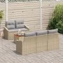 Juego de Sofá de Jardín de 6 Piezas con Cojines Beige de Poliratán by , Outdoor sofas - Ref: Foro24-3356439, Price: 461,87 €,...