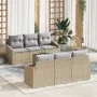 Juego de Sofá de Jardín de 7 Piezas con Cojines Beige Ratán Poliantacacia von , Outdoor-Sofas - Ref: Foro24-3356446, Preis: 5...