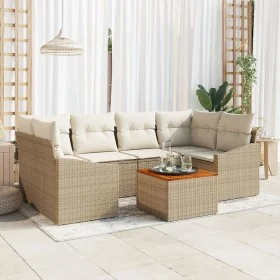 Juego de Sofá de Jardín de 7 Piezas con Cojines Beige Poliratán Acacia by , Outdoor sofas - Ref: Foro24-3356454, Price: 508,7...