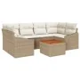 Juego de Sofá de Jardín de 7 Piezas con Cojines Beige Poliratán Acacia de , Sofás de exterior - Ref: Foro24-3356454, Precio: ...