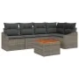 Juego de Sofás de Jardín de 6 Piezas con Cojines Gris Polirratán Acacia by , Outdoor sofas - Ref: Foro24-3356501, Price: 401,...