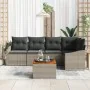 Juego de Sofás de Jardín de 6 Piezas con Cojines Gris Polirratán Acacia by , Outdoor sofas - Ref: Foro24-3356501, Price: 401,...