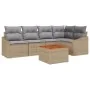 Conjunto de Sofás de Jardín de 6 Piezas con Cojines Beige Ratán Acacia by , Outdoor sofas - Ref: Foro24-3356502, Price: 416,9...