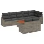 Juego de Sofá de Jardín de 9 Piezas con Cojines Gris Polirratán Acacia by , Outdoor sofas - Ref: Foro24-3356515, Price: 637,1...