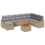 Juego de Sofá de Jardín de 9 Piezas con Cojines Beige Ratán Sintético Acacia by , Outdoor sofas - Ref: Foro24-3356537, Price:...