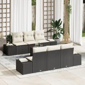 Conjunto de Sofás de Jardín de 7 Piezas con Cojines Negro Ratán Poliéster Acacia by , Outdoor sofas - Ref: Foro24-3356570, Pr...