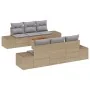 Conjunto de Sofá de Jardín de 7 Piezas con Cojines Beige Poliratán Acacia by , Outdoor sofas - Ref: Foro24-3356572, Price: 57...