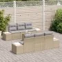 Conjunto de Sofá de Jardín de 7 Piezas con Cojines Beige Poliratán Acacia by , Outdoor sofas - Ref: Foro24-3356572, Price: 57...