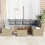 Juego de Sofá de Jardín de 7 Piezas con Cojines Beige Ratán Poli Acacia by , Outdoor sofas - Ref: Foro24-3356579, Price: 507,...