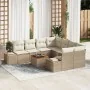 Juego de Sofá de Jardín de 9 Piezas con Cojines Beige Ratán Poliéster Acacia by , Outdoor sofas - Ref: Foro24-3356608, Price:...