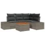 Juego de Sofá de Jardín de 5 Piezas con Cojines Gris Poliratán Acacia von , Outdoor-Sofas - Ref: Foro24-3356620, Preis: 369,8...