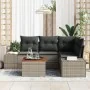 Juego de Sofá de Jardín de 5 Piezas con Cojines Gris Poliratán Acacia von , Outdoor-Sofas - Ref: Foro24-3356620, Preis: 369,8...