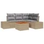 Conjunto de Sofá de Jardín de 5 Piezas con Cojines Beige de Poliratán Acacia by , Outdoor sofas - Ref: Foro24-3356621, Price:...