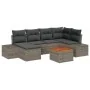 Conjunto de Sofá de Jardín de 7 Piezas con Cojines Gris Poliratán Acacia de , Sofás de exterior - Ref: Foro24-3356648, Precio...