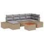 Conjunto de Sofá de Jardín de 7 Piezas con Cojines Beige de Poliratán Acacia by , Outdoor sofas - Ref: Foro24-3356649, Price:...