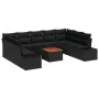 Juego de Sofá de Jardín de 10 Piezas con Cojines Ratán Sintético Negro Acacia by , Outdoor sofas - Ref: Foro24-3356672, Price...