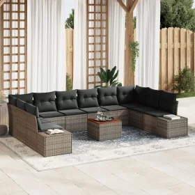 Juego de Sofá de Jardín de 11 Piezas con Cojines Gris Poliratán Acacia von , Outdoor-Sofas - Ref: Foro24-3356676, Preis: 701,...