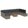 Juego de Sofá de Jardín de 11 Piezas con Cojines Gris Poliratán Acacia von , Outdoor-Sofas - Ref: Foro24-3356676, Preis: 701,...