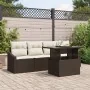 Set de Sofá de Jardín de 5 Piezas con Cojines Marrón Ratán Poliéster by , Outdoor sofas - Ref: Foro24-3357641, Price: 389,00 ...