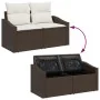 Set de Sofá de Jardín de 5 Piezas con Cojines Marrón Ratán Poliéster by , Outdoor sofas - Ref: Foro24-3357641, Price: 389,00 ...