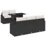 Conjunto de Sofá de Jardín Set de 6 Negro y Crema Ratán y Poliéster de , Sofás de exterior - Ref: Foro24-3357650, Precio: 504...