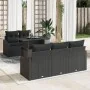 Set de Sofá de Jardín Juego de 6 Negro Ratán, Poliéster de , Sofás de exterior - Ref: Foro24-3357656, Precio: 511,81 €, Descu...