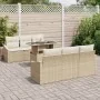 Conjunto de Sofá de Jardín Set de 7 Beige Poliratán y Poliéster de , Sofás de exterior - Ref: Foro24-3357664, Precio: 611,38 ...