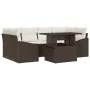 Conjunto de Sofá de Jardín Set de 7 Marrón Ratán de , Sofás de exterior - Ref: Foro24-3357671, Precio: 547,05 €, Descuento: %