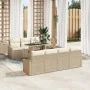 Conjunto de sofá de jardín Conjunto de 8 Beige, Blanco Ratán, Tela by , Outdoor sofas - Ref: Foro24-3357684, Price: 641,47 €,...