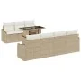 Conjunto de sofá de jardín Conjunto de 8 Beige, Blanco Ratán, Tela by , Outdoor sofas - Ref: Foro24-3357684, Price: 641,47 €,...