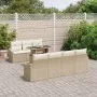 Conjunto de sofá de jardín Conjunto de 8 Beige, Blanco Ratán, Tela by , Outdoor sofas - Ref: Foro24-3357684, Price: 641,47 €,...
