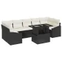 Conjunto de Sofá de Jardín Set de 8 Negro Poliratán, Poliéster de , Sofás de exterior - Ref: Foro24-3357690, Precio: 565,41 €...
