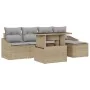Juego de Sofá de Jardín de 6 Piezas con Cojines Beige Ratán Sintético von , Outdoor-Sofas - Ref: Foro24-3357723, Preis: 438,9...