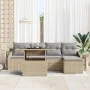Juego de Sofá de Jardín de 6 Piezas con Cojines Beige Ratán Sintético von , Outdoor-Sofas - Ref: Foro24-3357723, Preis: 438,9...