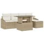 Conjunto de Sofá de Jardín 6 Piezas Beige y Crema by , Outdoor sofas - Ref: Foro24-3357724, Price: 478,97 €, Discount: %
