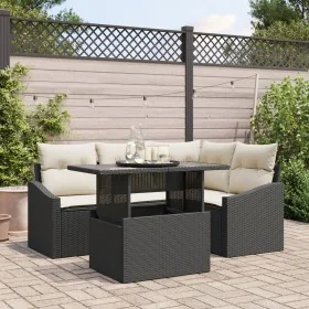 Juego de Sofá de Jardín Conjunto de 5 Negro Ratán de , Sofás de exterior - Ref: Foro24-3357730, Precio: 400,81 €, Descuento: %