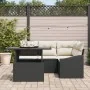 Juego de Sofá de Jardín Conjunto de 5 Negro Ratán de , Sofás de exterior - Ref: Foro24-3357730, Precio: 400,81 €, Descuento: %
