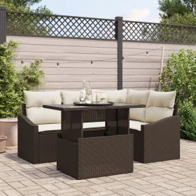 Conjunto de Sofá de Jardín Juego de 5 Marrón Ratán von , Outdoor-Sofas - Ref: Foro24-3357731, Preis: 421,00 €, Rabatt: %