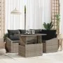 Set de Sofá de Jardín de 5 Piezas con Cojines Gris de Ratán Polimérico de , Sofás de exterior - Ref: Foro24-3357732, Precio: ...