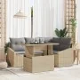 Set de Sofá de Jardín Conjunto de 5 Beige, Gris Ratán, Poliéster by , Outdoor sofas - Ref: Foro24-3357733, Price: 410,48 €, D...