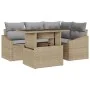 Set de Sofá de Jardín Conjunto de 5 Beige, Gris Ratán, Poliéster by , Outdoor sofas - Ref: Foro24-3357733, Price: 410,48 €, D...