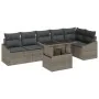 Set de Sofá de Jardín de 7 Piezas con Cojines Gris Ratán Poliéster de , Sofás de exterior - Ref: Foro24-3357752, Precio: 504,...