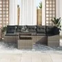 Set de Sofá de Jardín de 7 Piezas con Cojines Gris Ratán Poliéster de , Sofás de exterior - Ref: Foro24-3357752, Precio: 504,...
