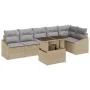 Juego de Sofá de Jardín Set de 7 Beige (estructura), Gris (cojines) de , Sofás de exterior - Ref: Foro24-3357753, Precio: 528...
