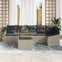 Conjunto de Sofás de Jardín de 7 Piezas con Cojines en Ratán Poliéster Gris Claro by , Outdoor sofas - Ref: Foro24-3357755, P...