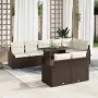 Juego de Sofá de Jardín 9 Piezas Marrón y Crema Ratán y Tela von , Outdoor-Sofas - Ref: Foro24-3357761, Preis: 696,79 €, Raba...
