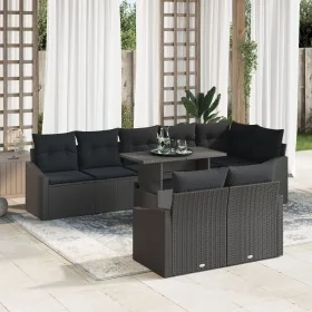 Conjunto de sofá de jardín Juego de 9 Negro Ratán, metal von , Outdoor-Sofas - Ref: Foro24-3357766, Preis: 679,25 €, Rabatt: %
