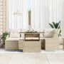 Conjunto de Sofás de Jardín Set de 7 Beige Ratán, Poliéster by , Outdoor sofas - Ref: Foro24-3357774, Price: 542,14 €, Discou...