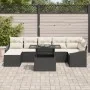 Conjunto de Sofás de Jardín Juego de 8 Beige, Negro by , Outdoor sofas - Ref: Foro24-3357780, Price: 537,43 €, Discount: %